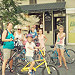 Nice Swedish family waiting to get on the New york city-Brooklyn bridge tour !!!